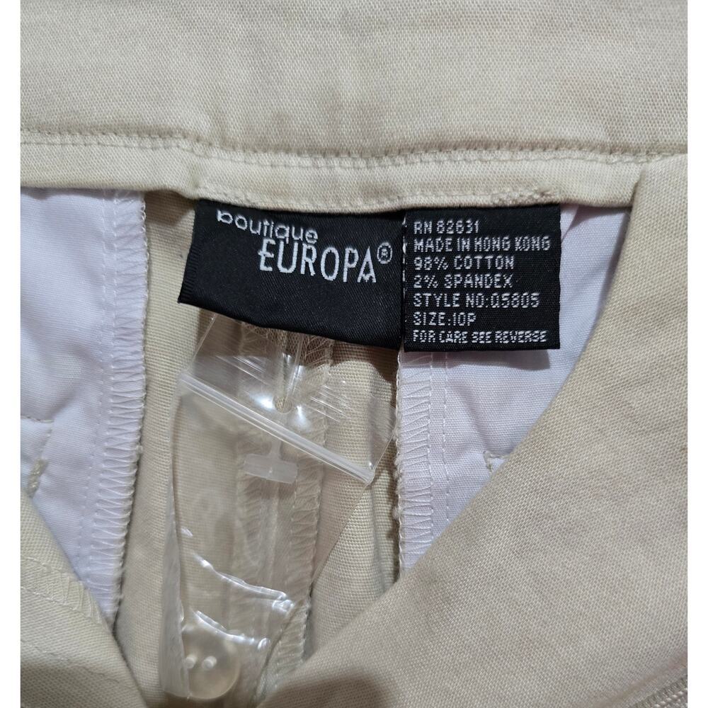 Boutique Europa Women’s Petite Vintage Khaki Brown Straight Leg Pants – Size 10P - Picture 8 of 10